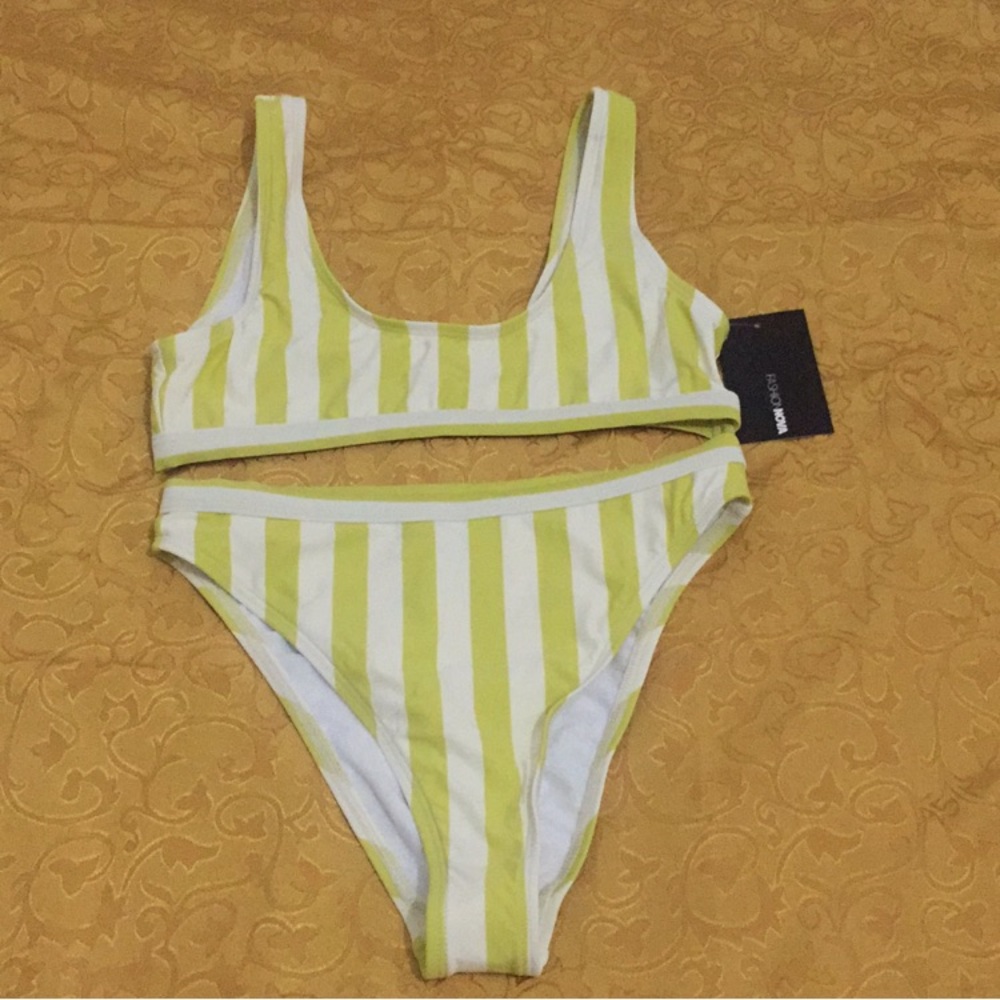 Yellow/White top/bottom swimsuit